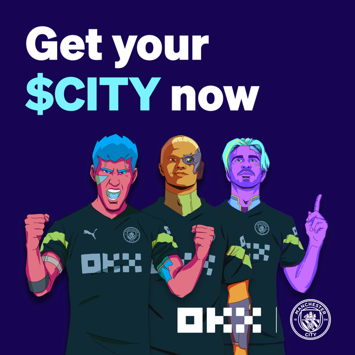 okx's tweet photo. ⚽️ $CITY taps into the power of a vibrant community and ecosystem - letting you enjoy games, polls, competitions, and rewards linked to @ManCity on @socios!

$CITY is now live 🟢 on #OKX! https://t.co/dSGc6WaoFs
