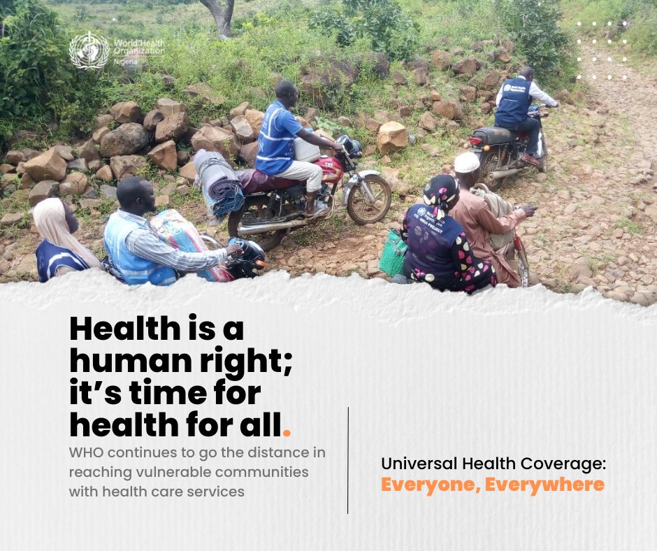 Health is a human right; it’s time for health for all. @WHO continues to go the distance in reaching vulnerable communities with health care services. #UniversalHealthCoverage