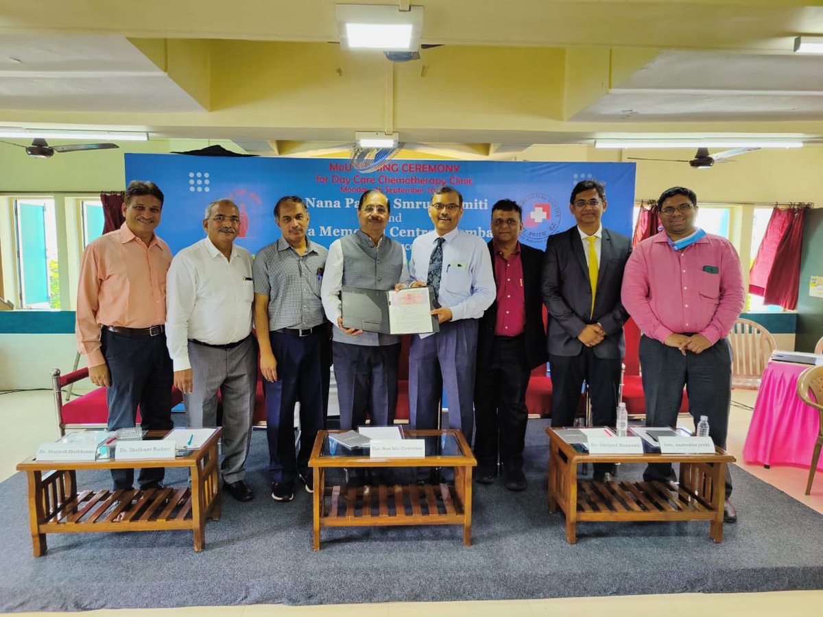 On auspicious occasion of Navaratri important MOU between TMH and Nana Palkar Smruti Samiti.Cancer patients will get benefited in western suburbs of Mumbai with starting 1st chemo day care in collaboration with Sunrise Onco centre Borivali.⁩⁦<a href="/TataMemorial/">Tata Memorial Hospital</a>⁩⁦