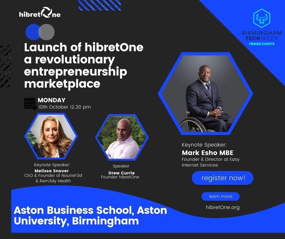 hibretone's tweet photo. Do you have an entrepreneurial mind?
Join the launch event of hibretOne, the revolutionary everything entrepreneurship marketplace. 
Lunch and refreshments will be provided.
Limited seats available so grab your spot today!
https://t.co/tJcPKrX1ei https://t.co/PqR4QZh9TA
