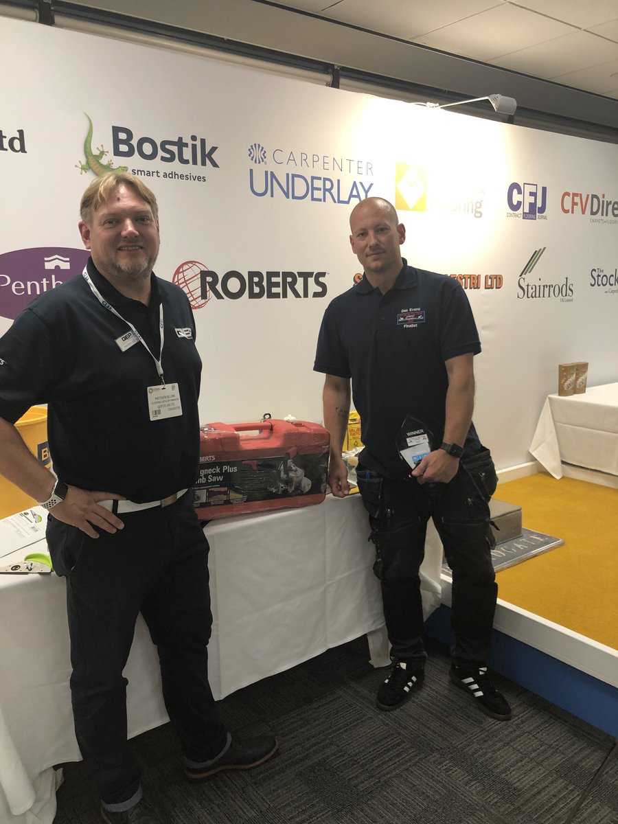 Roberts are a proud sponsor of Fitter of the Year.  We were able to celebrate with the 2022 winner @theflooringshow and present a Roberts JambSaw as a prize, congratulations Dan Evans!

#TFS #Roberts #flooring #jambsaw