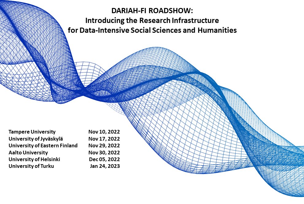 DARIAH-FI is touring around Finland to introduce our services for SSH researchers, check the dates below: