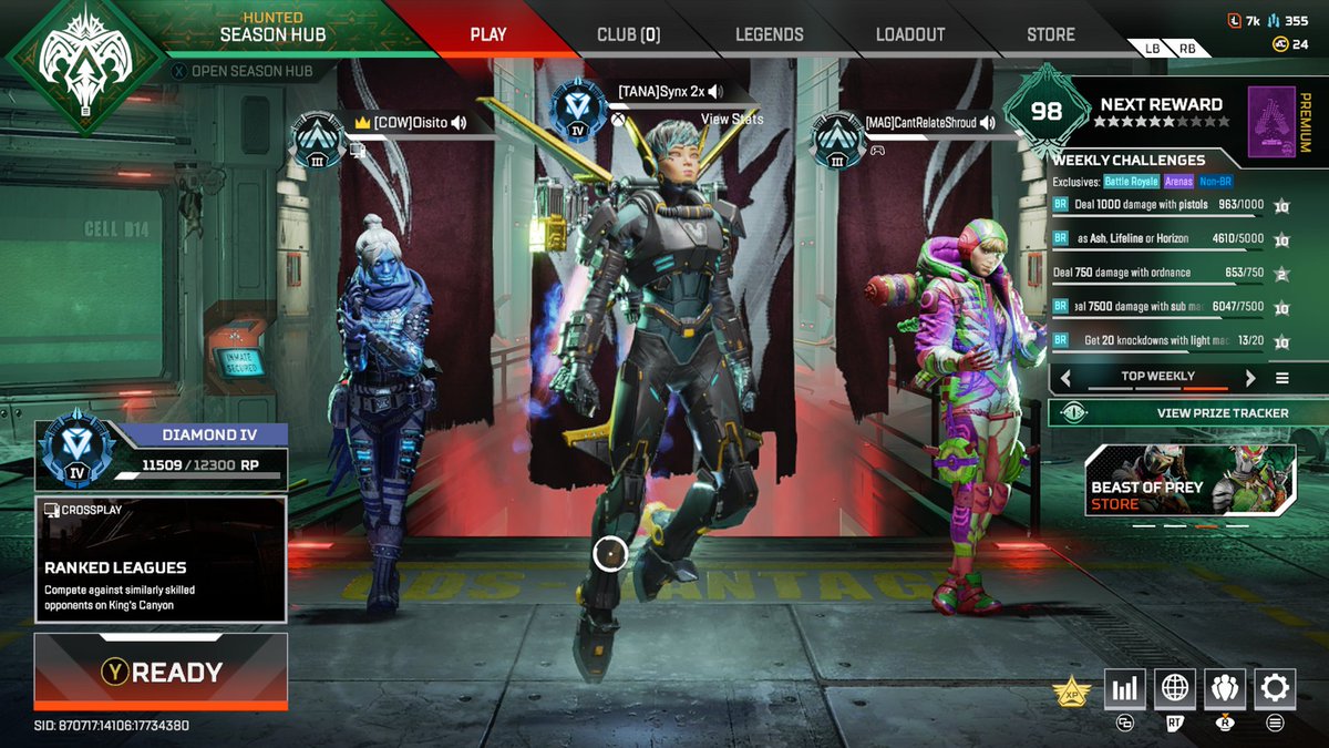 MERCSYN's tweet image. WE DID IT, THANKS FOR THE CARRIES @oisito_ @ex_royalty #ApexLegends #XboxShare