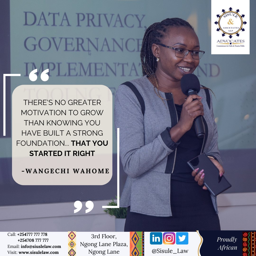 sisule_law's tweet photo. It's a #newweek and what better way to start it than starting it right with some wisdom from our advocate, Wangechi Wahome.

#Sisulelaw
#MondayMotivation https://t.co/CuGu8ROyfP