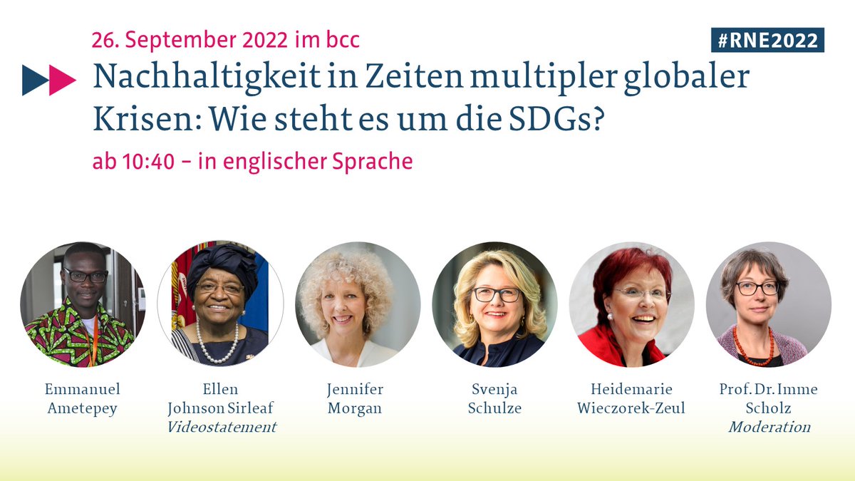 RNE_DE's tweet photo. In unserem nächsten Panel nach der kurzen Pause werfen wir den Blick über den Tellerrand auf die internationale Dimension der #Agenda2030 & #SDGs angesichts multipler Krisen - schauen Sie rein auf https://t.co/Ta3lc2IbtY
(Hinweis: dieser Programmpunkt findet in Englisch statt) https://t.co/tFQRG7laRZ