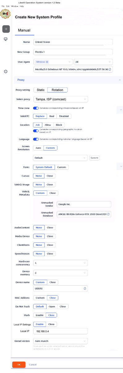 MsDaisyJu's tweet photo. Liber8 Professional Package
*This Package is for Professional people only*
1. UNLIMITED worldwide residential Proxy
2. Modified virtual machine like FraudFox
3. A custom Virtual Machine for each proxy with #RDP access.
4. edit Fingerprints for each proxy
https://t.co/sflGKkZESi https://t.co/1juiHZyZp4