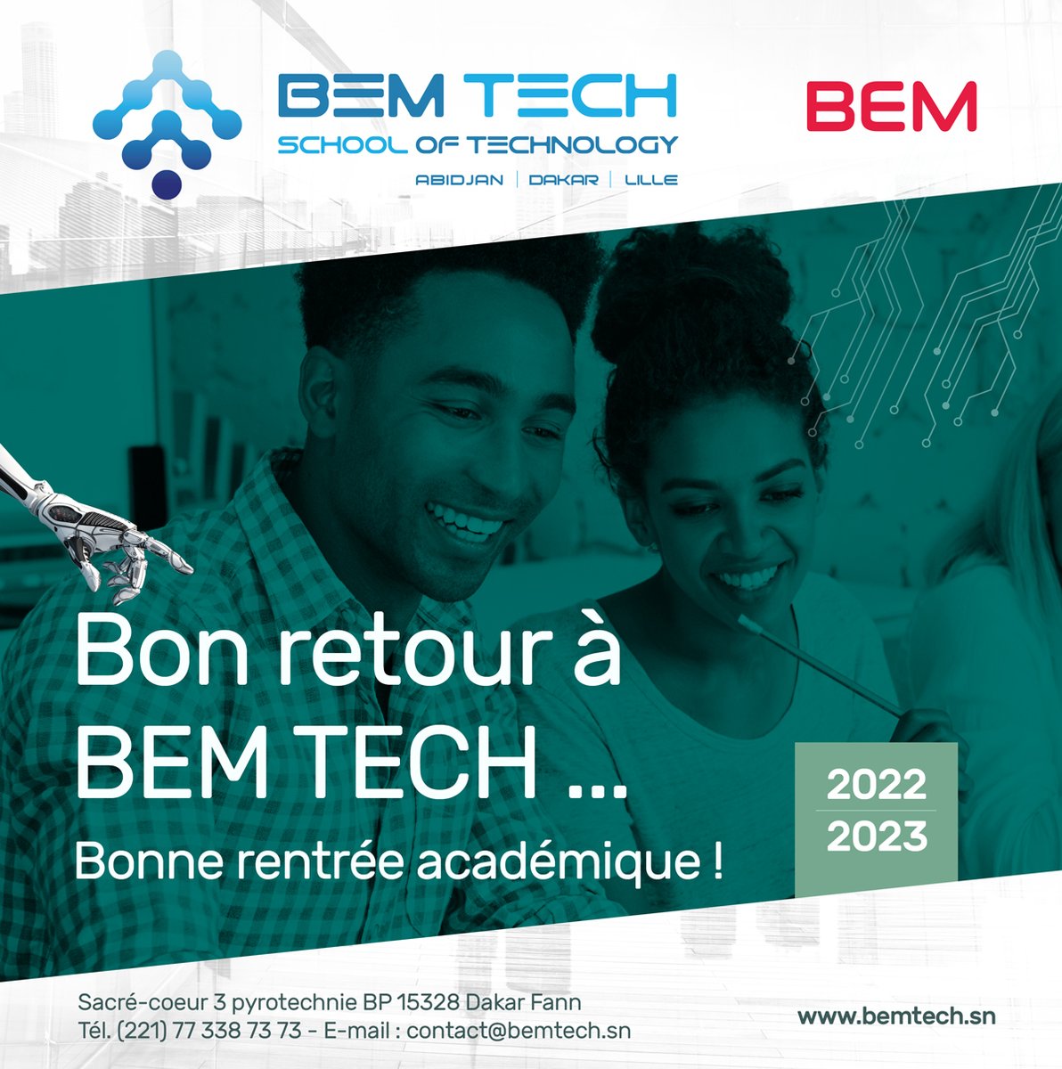 BEM TECH (@bemtech_) on Twitter photo ✨️ C’est la Rentrée des 2e années! Re-bienvenue à la promotion 1 du Bachelor Sciences et Technologies😍.
✨ BEM TECH School of Technology, vous souhaite une très bonne Rentrée académique 🎉 et Bon courage pour la L2 💪🏾🔥!
#BEMTECH #rentreescolaire #stem #TECHNOLOGIE ✨️ C’est la Rentrée des 2e années! Re-bienvenue à la promotion 1 du Bachelor Sciences et Technologies😍.
✨ BEM TECH School of Technology, vous souhaite une très bonne Rentrée académique 🎉 et Bon courage pour la L2 💪🏾🔥!
#BEMTECH #rentreescolaire #stem #TECHNOLOGIE