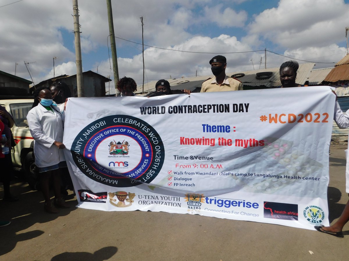 UnganoTena's tweet photo. As we mark #WCD2022, the procession commence at lungalunga chief's office. @MOH_Kenya Makadara sub county @Nairobits @triggerise @mysakenya #wcd2022 #SRH #YouthNaContraceptionKE https://t.co/FHCq8VM5yF