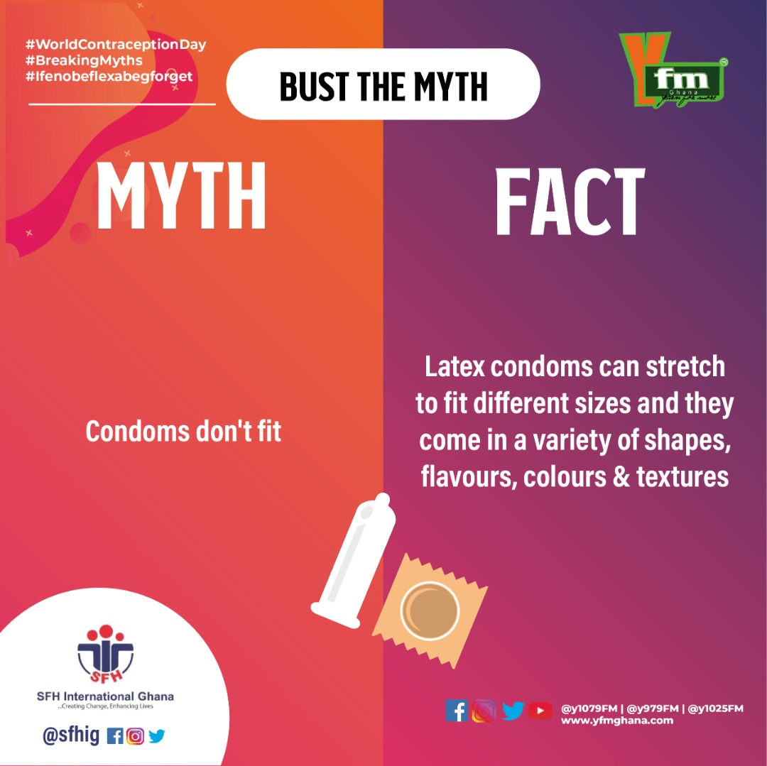 #Rumours, Myths and Misconceptions are cited as major reasons for non-use of #Contraceptives.
#WorldContraceptionDay 
#BreakingMyths 
#IfEnobeFlexAbegForget 
<a href="/SFHIGhana/">SFH International Ghana</a> <a href="/SFHNigeria/">Society for Family Health</a> <a href="/SFHSierraLeone/">SFH Sierra Leone</a> <a href="/y1025fm/">YFM KUMASI 🇬🇭</a> <a href="/Y979FM/">YFM Takoradi</a> <a href="/Y1079FM/">YFM ACCRA</a>