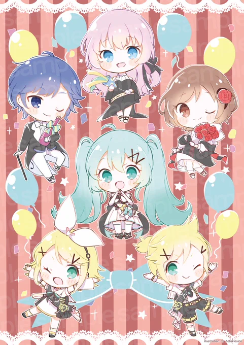 ミクちゃんリンちゃんレンくん15周年おめでとうございます公演お疲れ様でした!初音ミクシンフォニー横浜公演に一枚描かせていただいておりました!パンフレット、カレンダーに使っていただいております!!#初音ミクシンフォニー 