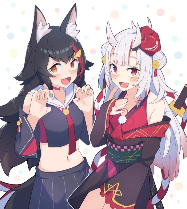 友達からのリクエストでてぇてぇあやミオを描けと…#百鬼絵巻  #みおーん絵 