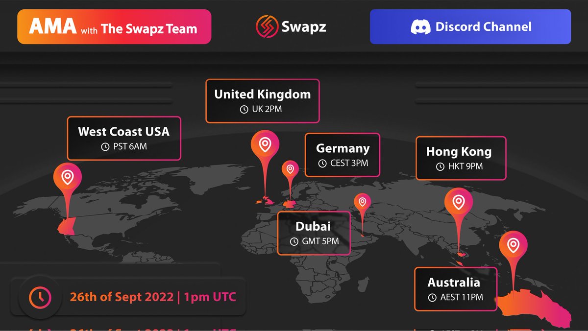 Swapz_app's tweet photo. Just a little over an hour to go to our AMA in Discord ππ» https://t.co/1Z9T0z1rf1
Get your questions ready and we'll see you there! π
#SwapzDAO #SWAPZaroundtheworld #SWAPZ $SWAPZ #crosschain #crosschainbridge #crypto #NFTs https://t.co/5g0foA2XeX