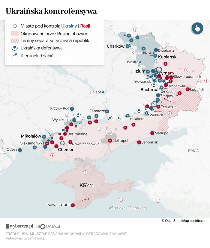 Wojna w Ukrainie. Najnowsza interaktywna mapa frontowa opracowana przez @katkorz, bilans strat + kluczowe informacje [26.09.2022] #ukrainemap #UkraineWarNews #BIQdata biqdata.wyborcza.pl/biqdata/7,1591…