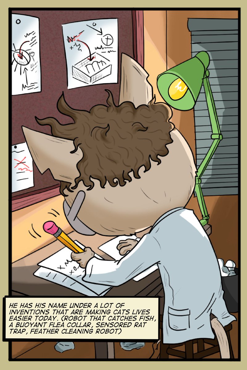 BoatClubLabs's tweet photo. He stayed up all night because he was crazy about inventing new things for cats! 🧠 🥼 
Story of Professor Isaac (3 of 6)
#BoredCatBoatClub #NFT #NFTartwork #NFTs https://t.co/m2fWynM3B9