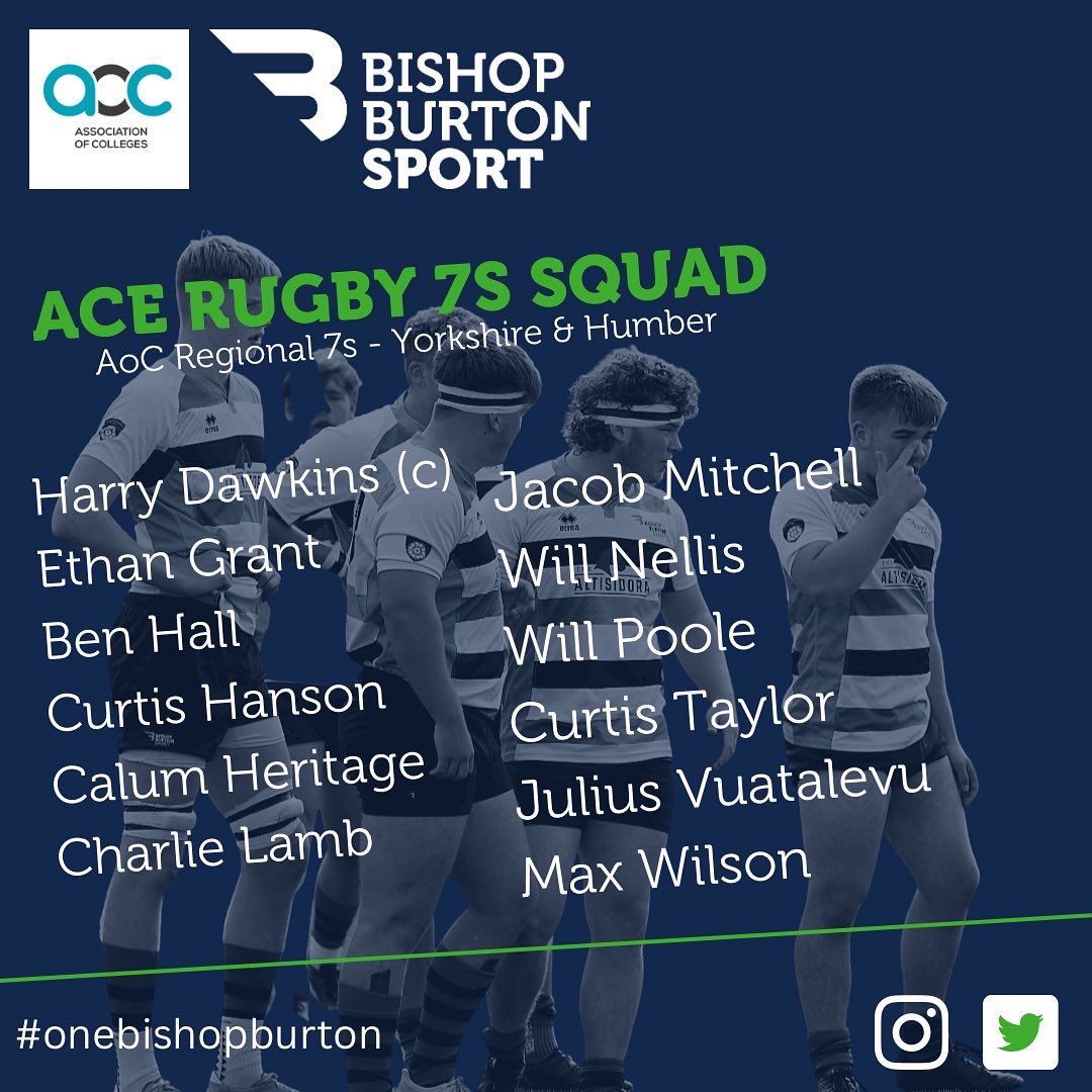 OneBishopBurton's tweet image. 🟢🔵

Your #acerugbyacademy squads to face @WaspsACEOxford and compete in @AoC_Sport Regional 7s tournament at @HullUniSport 

#onebishopburton