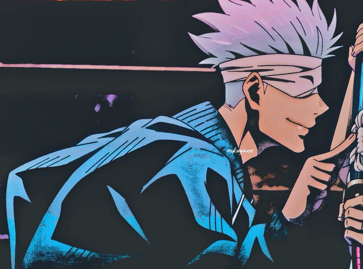 rikuganz's tweet photo. he stepped closer and placed a hand against the wall next to her , tilting his head whilst leaning in . he blinked a few times under his blindfold .

I’ve been fantastic . the students have been doing quite the work on those curses lately .

they make my life easier , as always . https://t.co/MyzCtOLMrC