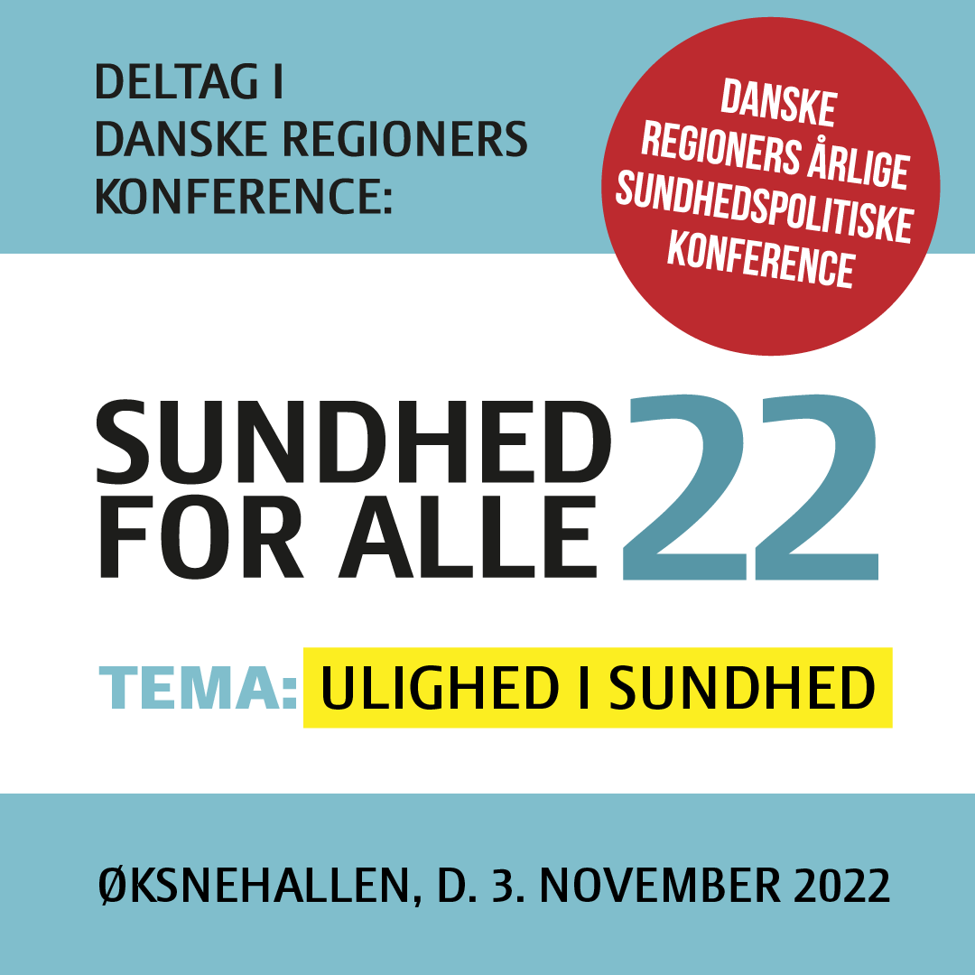 regionerne's tweet photo. Sæt kryds i kalenderen🗓️
Sundhed for Alle: Kom med til Danske Regioners årlige sundhedskonference den 3. nov. Vi samler en række sundhedsaktører til en bred debat om temaet Ulighed i Sundhed. Tilmelding: https://t.co/QTKoGL0I9e #sundpol #sundhedforalle22 #lighedisundhed https://t.co/pgmXtr8dGy