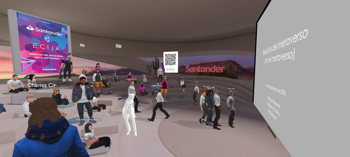 🚀¡Derecho del metaverso, en el metaverso! 
<a href="/AlexTourino/">Alejandro Touriño</a> y <a href="/crisvillasante/">Cristina</a>, socios de la Firma, dirigen una experiencia inmersiva de realidad virtual para <a href="/bancosantander/">Santander</a>. 
Seguimos apostando por la innovación y el desarrollo. 
#EcijaTeam