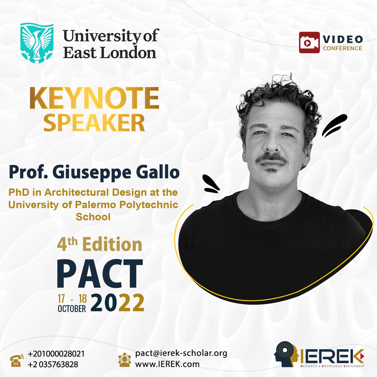 PConference2022's tweet image. 𝑃𝑟𝑜𝑓. 𝐺𝑢𝑖𝑠𝑒𝑝𝑝𝑒 𝐺𝑎𝑙𝑙𝑜 is an Architect, designer and researcher, and the editor of Archinerds, a curated social media gallery that explores the relationship between image architecture and communication. 
Reg: bit.ly/PACT2022