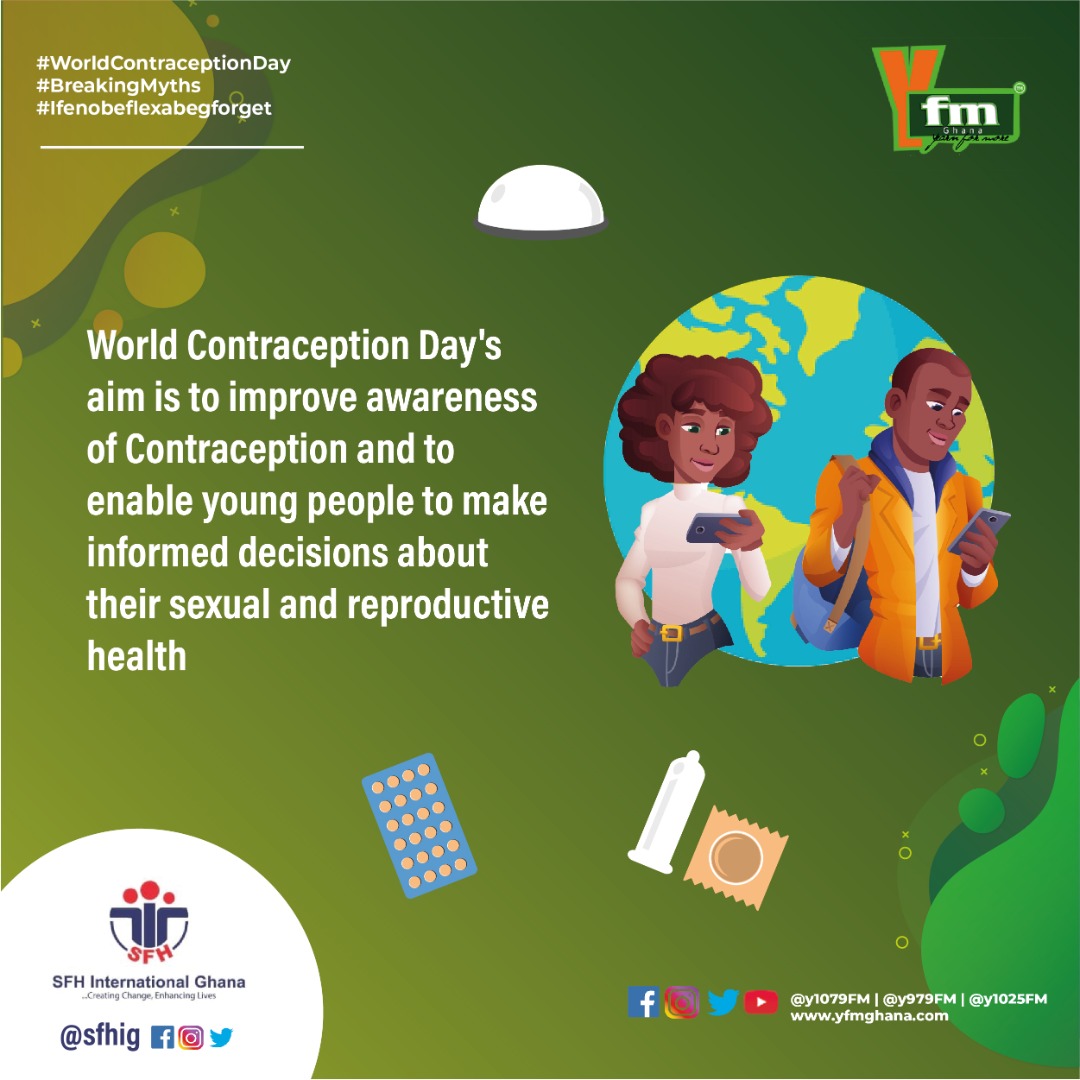 The youth of this country, especially adolescent girls can live a healthy sexual life with the assurance of unhindered access to family planning. <a href="/SFHIGhana/">SFH International Ghana</a>
<a href="/Y1079FM/">YFM ACCRA</a> <a href="/circlecondoms/">GoldCirclecondoms</a>
<a href="/FlexCondoms/">FlexCondoms</a> <a href="/lubricaghana/">Lubricaghana</a> #Ifenobeflexabegforget
#WorldContraceptionDay
#BreakingMyths