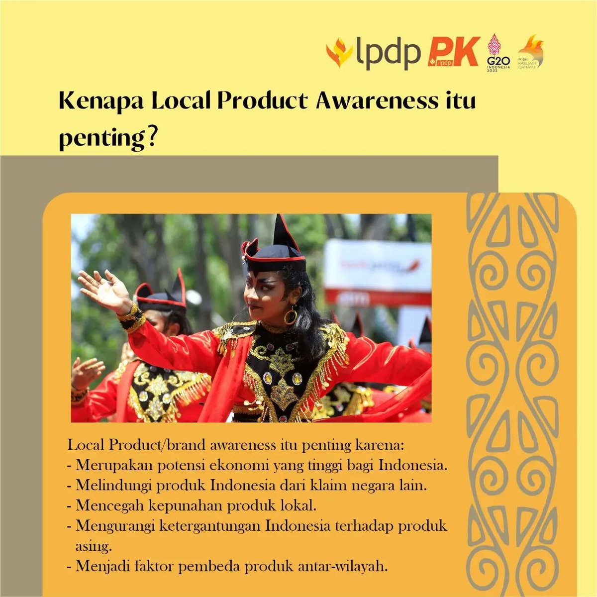 lkevc's tweet photo. . . . yang membanggakan dan tidak kalah saing dengan produk buatan luar negeri.

Bersama @pk194lpdp , selama 10 hari ke depan kami akan menjelaskan pentingnya Local Product Awareness serta langkah apa yang bisa kita lakukan sebagai bentuk kepedulian terhadap produk lokal. https://t.co/3HtzKBMkdC