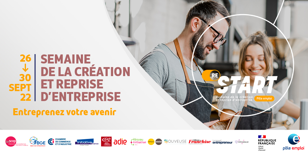 |📢26-30 sept. #restart| Top départ pour la semaine de la création et reprise d’entreprise !
➡️16 évènements rien qu'aujourd'hui dans les <a href="/paysdelaloire/">Pays de la Loire</a>! Toutes les raisons de se lancer sereinement dans son projet avec @pole_emploi
‼️ Le programme: pole-emploi.fr/region/pays-de…