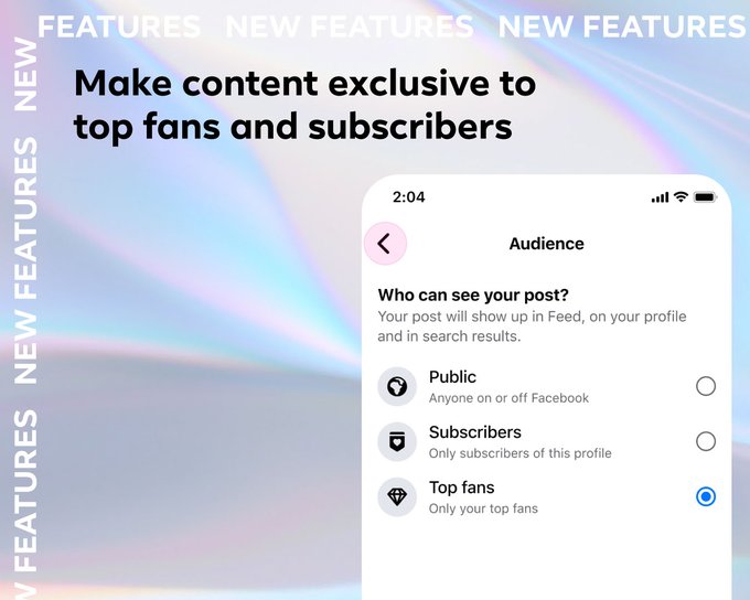 AgenceOnlySo's tweet photo. #Facebook | @MetaforCreators  annonce de nouvelles fonctionnalités :
- La possibilité de créer du contenu uniquement pour les Top fans de sa Page
- Les créateurs pourront recommander à leurs communautés un autre créateur en les invitant à le suivre.
#SocialMedia #CM #New https://t.co/uNiuK1dYNo