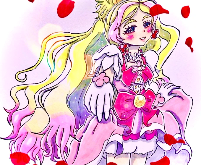 深く推しは決めてないけどフローラとメロディで絵を描き始めた2020年頃と今年の春夏あたりの絵 #このタグを見た人は推しの初描きと現在の絵を載せる 