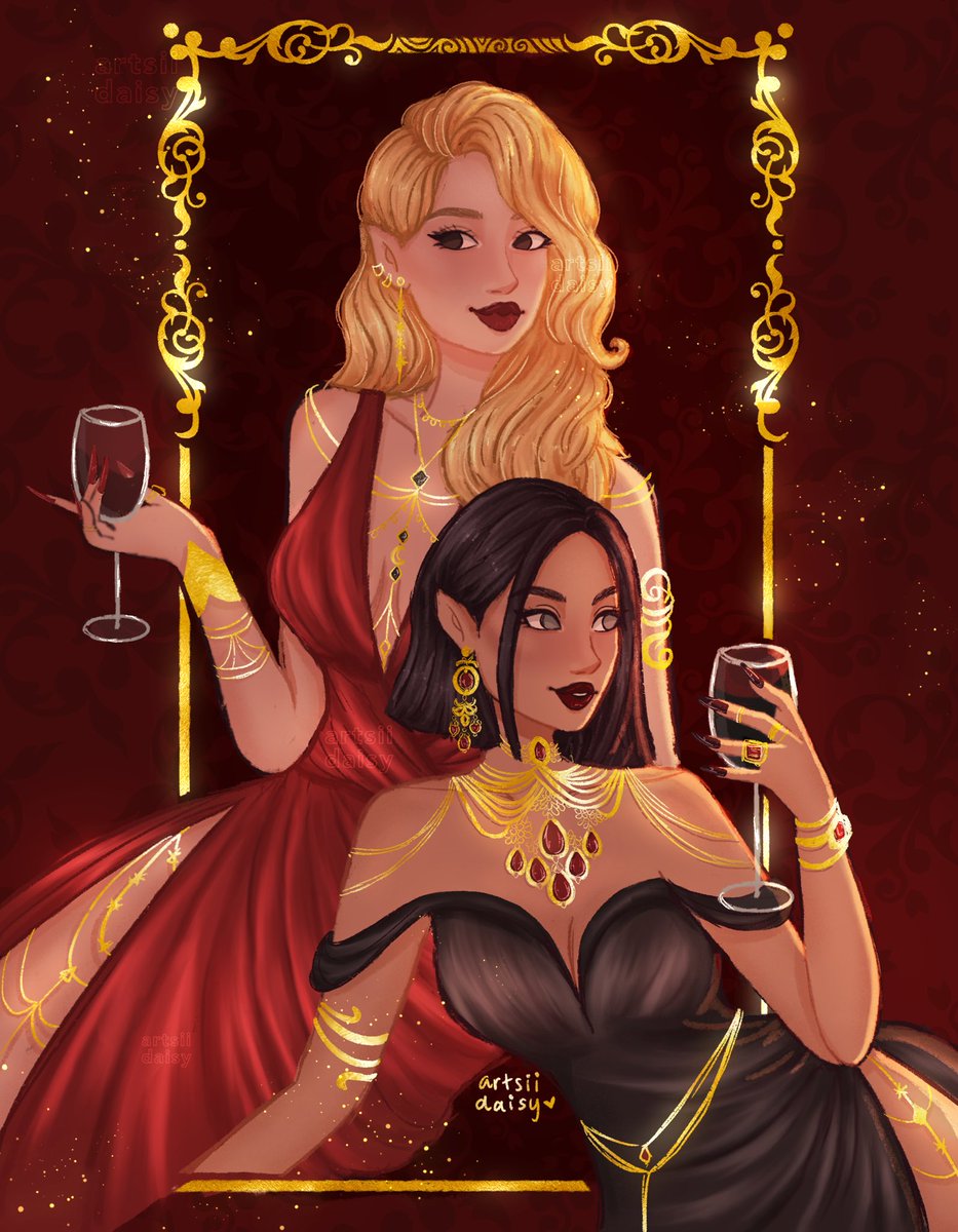 artsiidaisy's tweet photo. morrigan and amren from acotar 🥀 #illustration #booktwt https://t.co/AYkJA43ekY