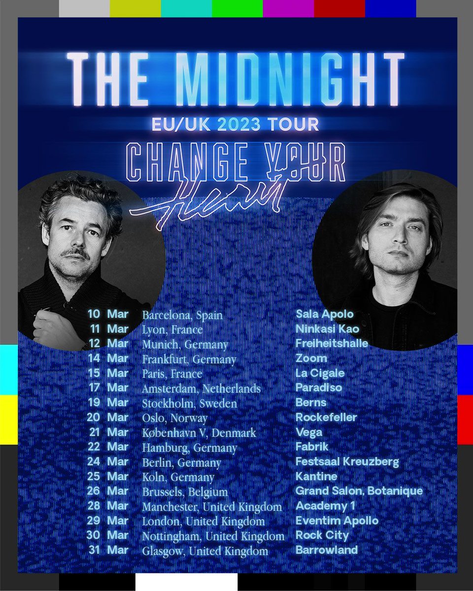 TheMidnightLA's tweet photo. Europe/ UK - We didn't forget about you! Tour pre-sale starts this Weds the 28th of September and tickets go on sale this Friday the 30th of September. See you in March! https://t.co/hjgUKKOq0O https://t.co/NDHcRMAAFU