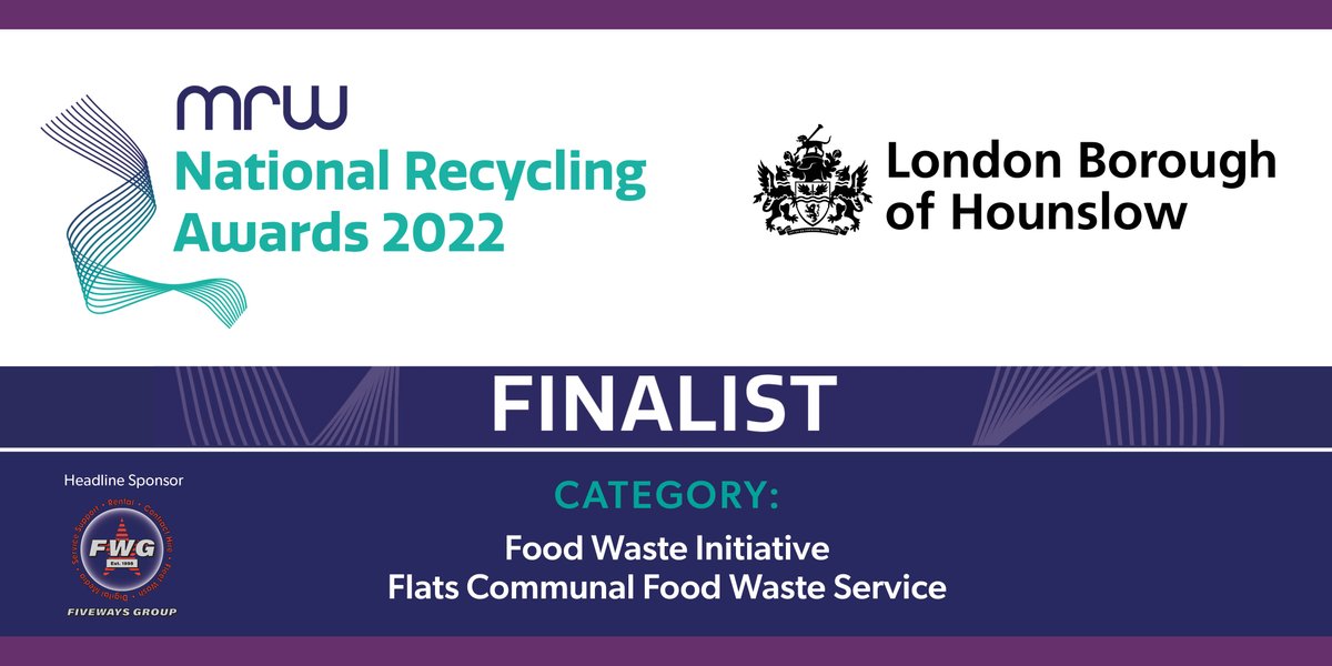 LBofHounslow's tweet photo. Hounslow Council has been shortlisted in the National Recycling Awards 2022! 🎊
 
Our popular Flats Communal Waste Service impressed judges, and has led to our nomination for Best Food Waste Initiative ♻️ 
 
Winners will be announced in early December.
#NRAwards @NRAWards https://t.co/AbWw34EGVO