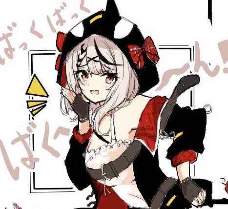 昨日の絵チャで描いた、沙花叉クロエ。かなり小さい 