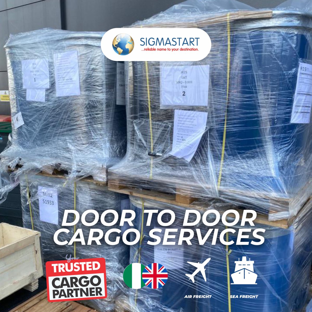 Door to Door Cargo Services
Air Freight / Sea Freight to and from Nigeria to the UK/Europe.

#doorstepdelivery #nigeriansindiaspora #london #naija2uk #uk2naija #southlondon #sigmastartuk #SendItAll #cargotonaija #naijainuk #uktonigeria #uktonigeriashopper #uk #airfreightlogistics