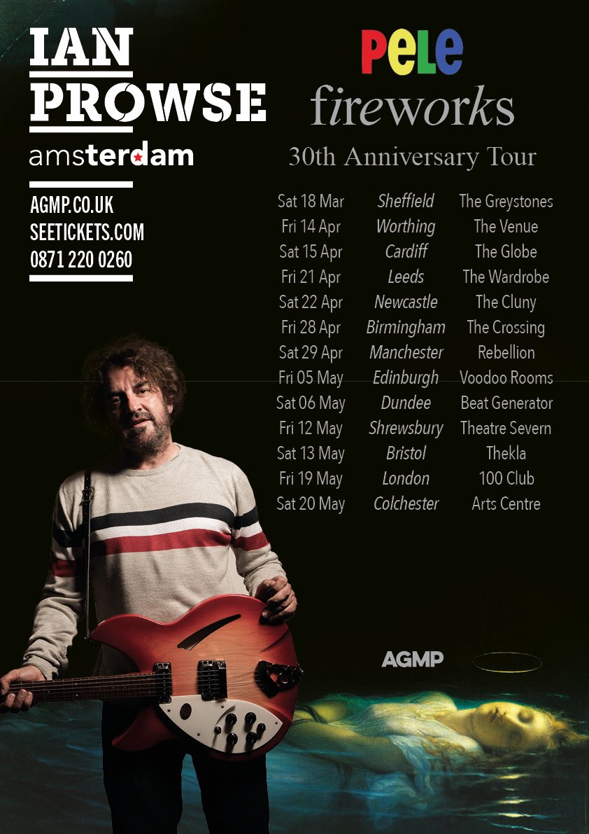 IanProwse's tweet photo. 📣 Very excited to announce this 📣
We’ve teamed up with @agmpconcerts to celebrate 30 years since my first Pele LP. 
You’ll get ‘Fireworks’ plus a set of all your fav Ian Prowse &amp; Amsterdam songs. 
Tickets on sale now: https://t.co/73pi83xQ5Z
Please share my friends! ❤️💛💚💙 https://t.co/3ZXkxhqia7