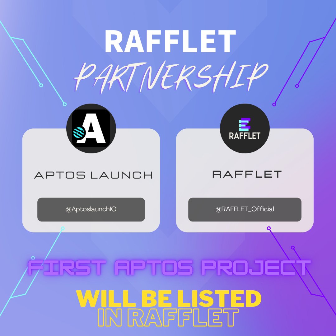 raffletofficial's tweet photo. 🤝 RAFFLET PARTNERSHIP ANNOUNCEMENT 🤝

We're proud to announce the partnership with Aptos Launch!(@AptoslaunchIO)

Our First Aptos Chain Project !

🟦There will be a Raffle Announcement for Aptos Launch's OG Role soon.

#BSC #Rafflet #Aptos https://t.co/pc1agapkF3