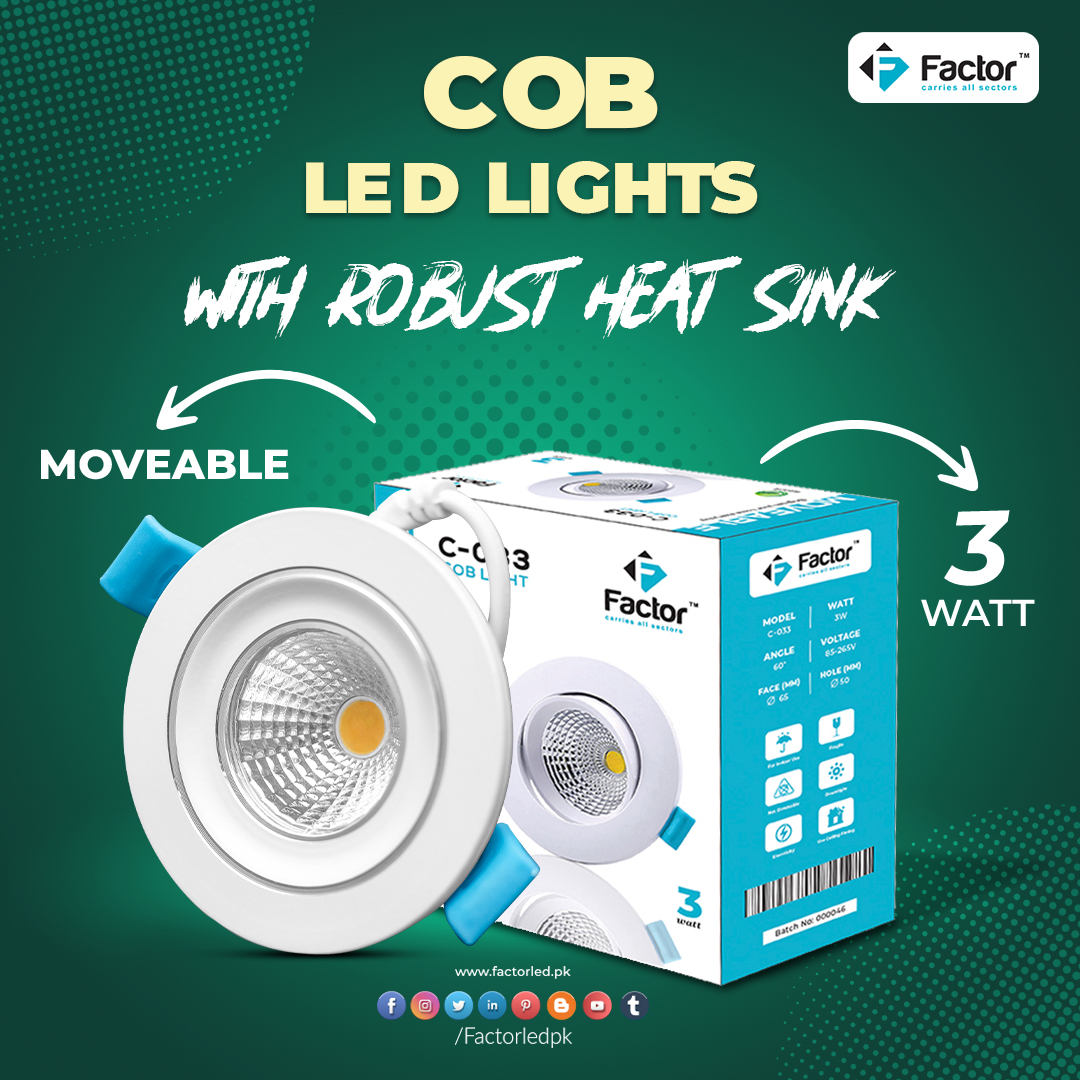 Factorledpk's tweet photo. COB LED Lights are so popular due to their high efficiency and reduced dimensions. COB LED Light generated low heat compared to conventional lights.
Buy Now at https://t.co/7XSSddytbk or 📞 +92 330 2525290 | +92 322 8256205
#FactorLEDpk #LEDlights #LEDbulbs #OutdoorLighting https://t.co/4unqpPEJwc