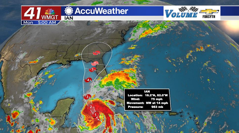 Aaron Lowery 41NBC on Twitter "BREAKING Ian has strengthened into a hurricane in the Atlantic