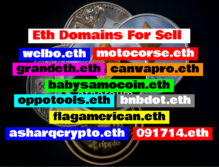 fakhar213's tweet photo. 📌You will own one of most rare domain just make offer and own one of that👌Eth Domain For Sell  🪂👍
#eth #ens #Web3  
@AsharqCrypto
 #Canva 
@BabySamoCoin
 #EnsNames #ethereum #BNB  #oppo 
@oppo
 #flagamerican #ethdomain #welbo #motocorse #Web3domain 
https://t.co/pZH5TbF4R8 https://t.co/V3ZY4WNOCu