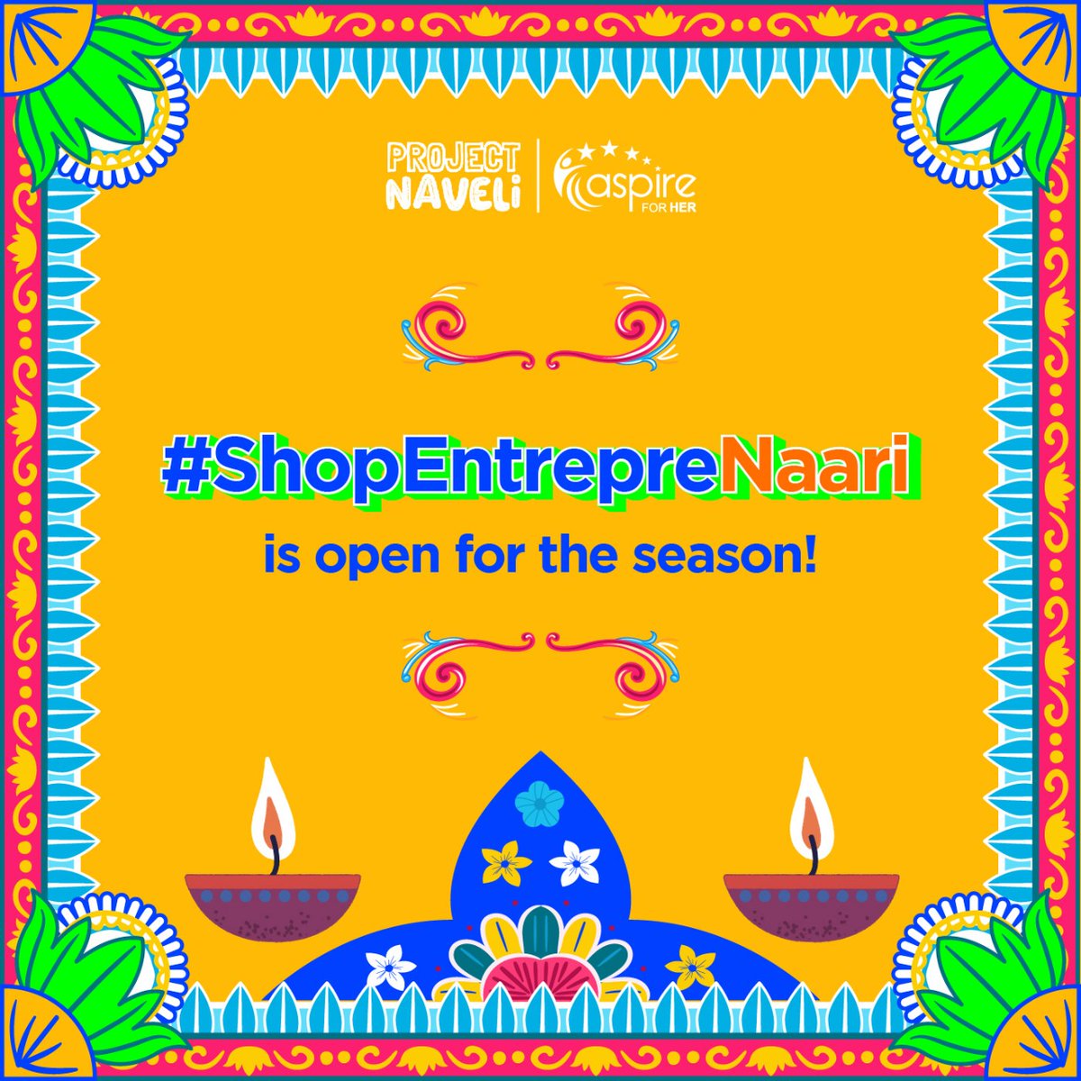 her_aspire's tweet photo. The festive season is upon us &amp; our favourite marketplace, #ShopEntrepreNaari is back!
#EntrepreNaaris – fill the form to showcase your festive goods on our platform.
Everyone else – stay tuned for our gift guides, featuring products from our #EntrepreNaari brands. https://t.co/FwM3fmUPMs