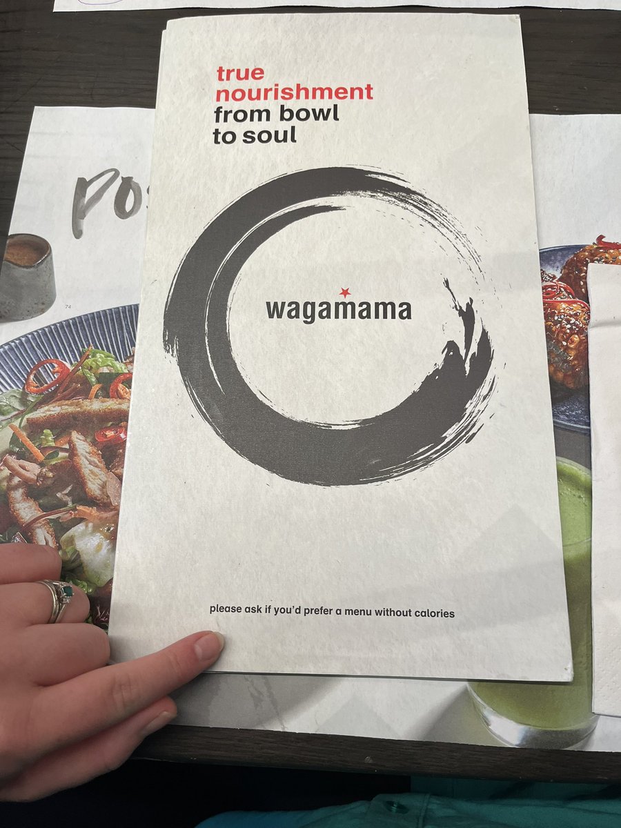 annabee1993's tweet image. was super impressed by the @wagamama_uk approach to calorie labelling last night - calorie-free menu instantly available when requested (and even advertised) 🙌🏻  #grateful #calorielabelling