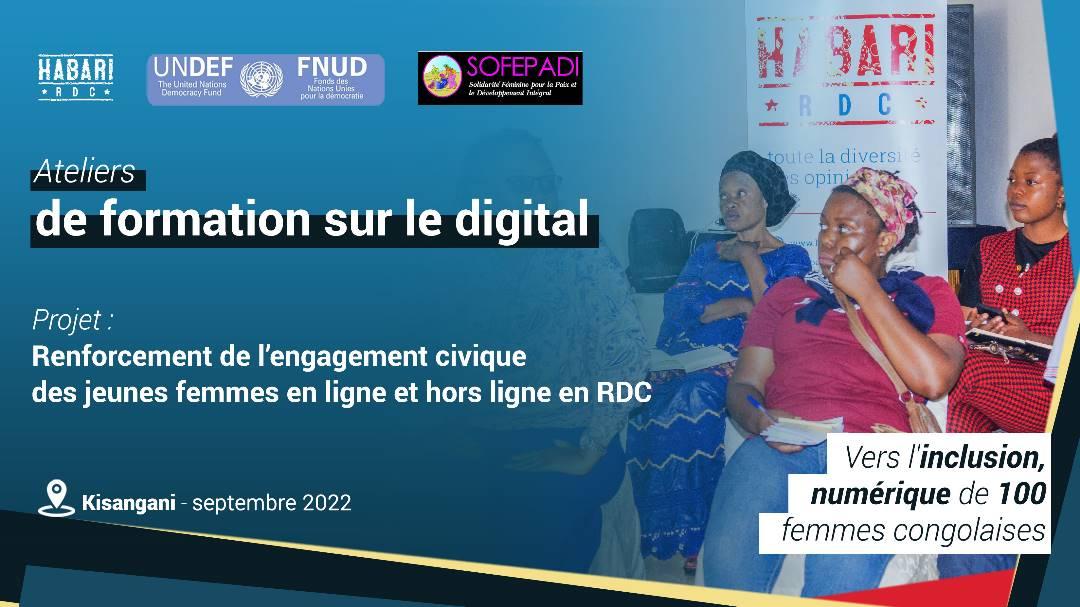 jedidia_mabela's tweet photo. #Kisangani:
Lancement de la formation sur le digital à Kisangani dans le cadre du projet de renforcement de l'engagement civique des jeunes femmes en ligne et hors ligne en RDC, exécuté par @habariRDC et @sofepadi avec le @UNDemocracyFund.
#Habari #FNUD https://t.co/yOxfqpZgAd