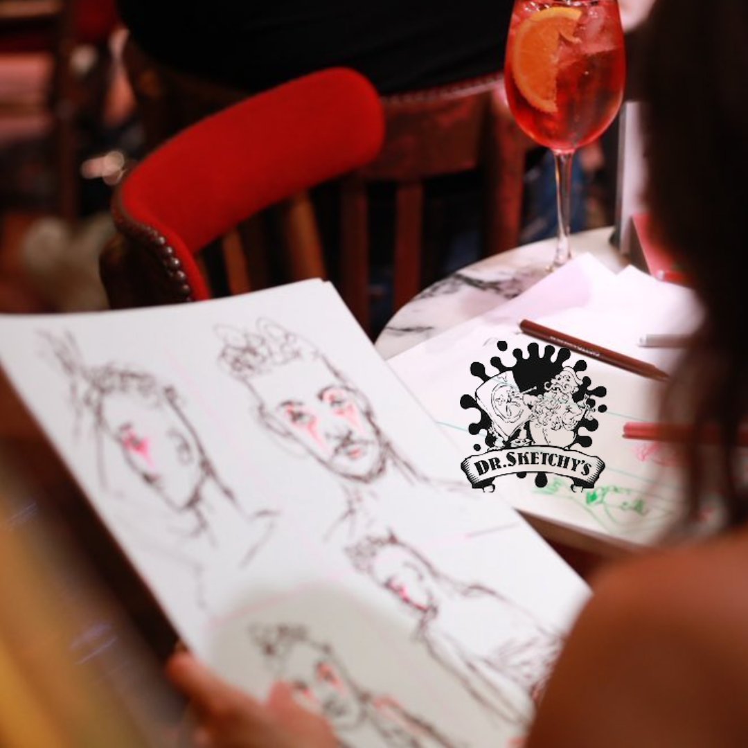 Dr Sketchy London tonight! Hosted by @DustyLimits The best cabaret life drawing class in town. Book now: designmynight.com/london/whats-o… All materials provided 7pm doors