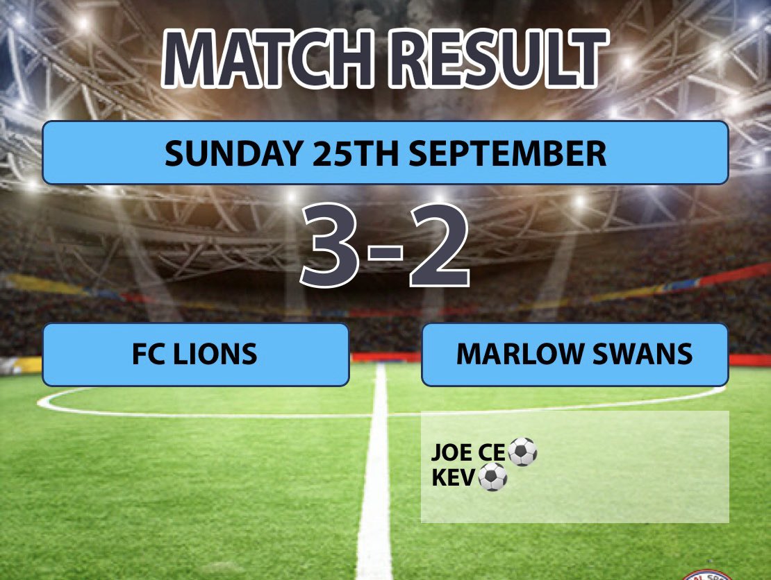 Tough one to take. Great game of football, but 2 individual mistakes costs us the game. Credit to <a href="/OfficialFCLions/">FC Lions</a> _ who took the chances when they came and were clinical. We lift our heads now and look to bounce back Sunday🦢💙.

#grassroots #football #uptheswans