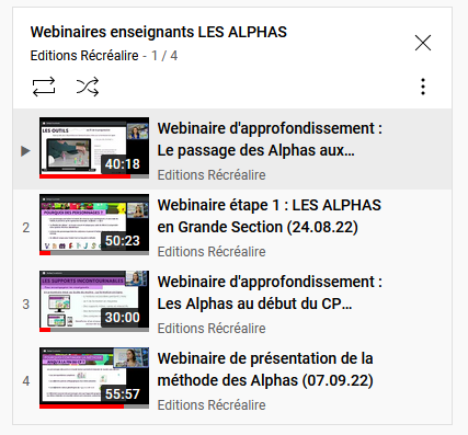 Les_Alphas_'s tweet photo. 📺VIDÉOS PÉDAGOGIE @Les_Alphas_ 
Le saviez-vous ? Les dernières éditions de tous nos #webinaires, animés par notre responsable #formations @NadegeCru, sont disponibles dans notre #playlist #Youtube "Webinaires enseignants"
🧐Bon visionnage !
https://t.co/3Wy5PMmY0x https://t.co/mbSIHvCCzp