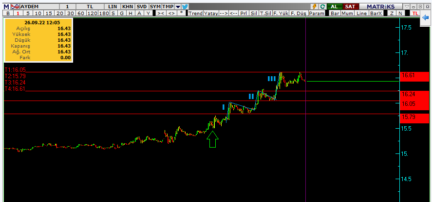 #AYDEM Yeşil ok paylaşılan yer çok temiz marj verdi.