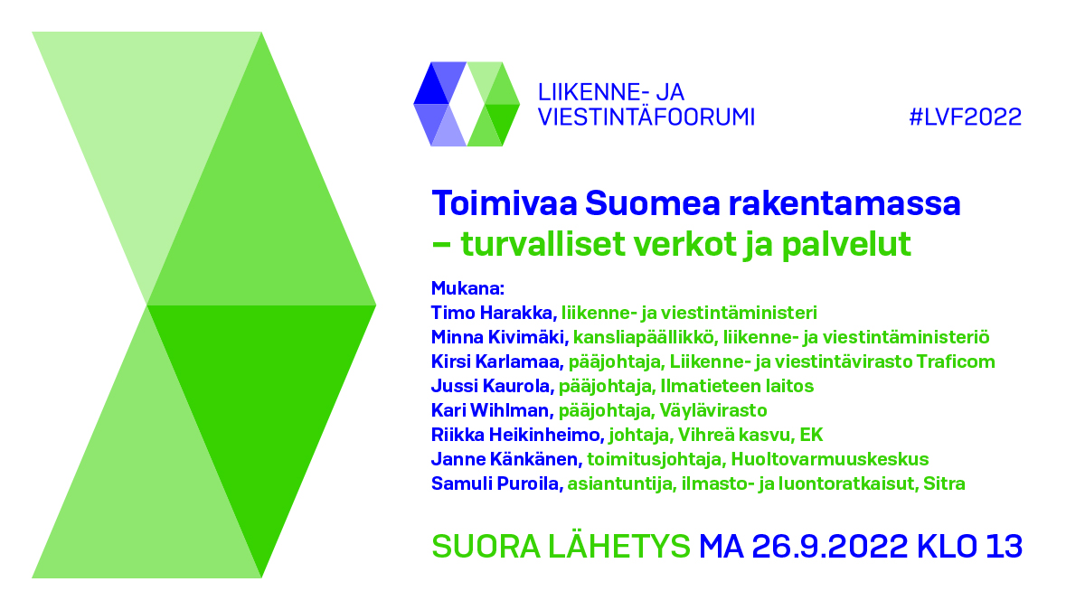 lvmfi's tweet photo. Tule seuraamaan Liikenne- ja viestintäfoorumia klo 13! Teemana tulevaisuuden toimiva Suomi ja sen turvalliset verkot ja palvelut.📣

🔗 https://t.co/O0KXHQ73jM 

Tilaisuuden juontaa @SNiinivaara. 
Mukana keskustelemassa👇 #LVF2022 https://t.co/X4JzwSf3gK