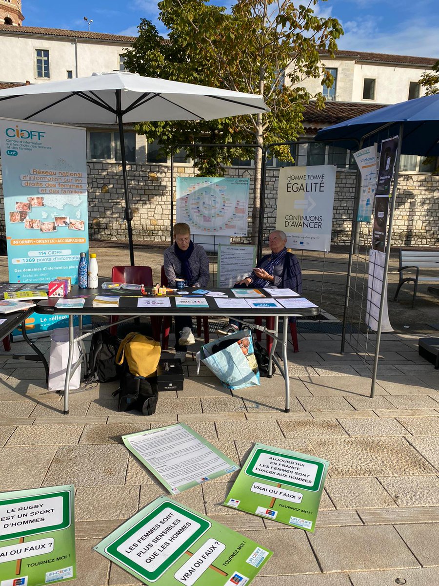 cidff46's tweet photo. Un gros week end pour le CIDFF du Lot!
Samedi 24/09, nous participions à la Fête des Familles à Cahors, organisée par l'Udaf Du Lot (merci!) : une journée presque totalement ensoleillée, d'animations et d'informations sur l'accès aux droits. https://t.co/NF3Q543psc