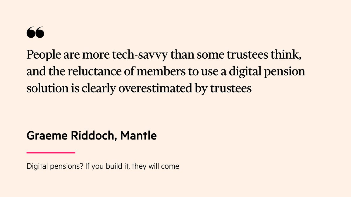 pensions_expert's tweet image. Mantle head of proposition Graeme Riddoch explains why schemes should be looking to develop pension app solutions for their members, as it boosts engagement and reduces admin costs - on.ft.com/3LHkR7R
@MantleSoftware 
@LexisNexis 
#Digitalpensions  #definedbenefit