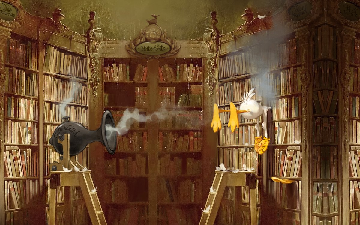 papierwanderer's tweet photo. This is a quickly edited breakdown of how I went about creating the #Duckland background sujet, based on #CarlSpitzweg's painting 'The #Bookworm' (ca. 1850).
#artprocess #backgroundpainting #floriansatzinger #characterdesigner #exhibition #kasematten https://t.co/qdRGSsEK5Q