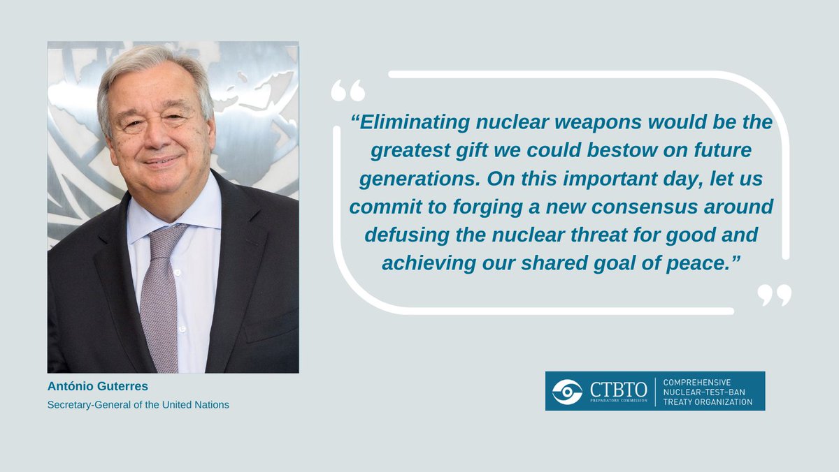 🇺🇳 “We reject the claim that nuclear disarmament is some impossible utopian dream,” says the <a href="/UN/">United Nations</a> Secretary General, <a href="/antonioguterres/">António Guterres</a> on #IDTENW, the International Day for the Total Elimination of Nuclear Weapons, marked on September 26.